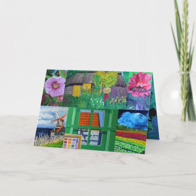 Resa blommakonstjulkortet helgkort (Framsida)