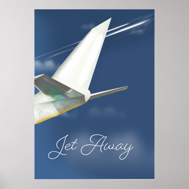 Resa bort flygplansaffisch. poster (Framsidan)