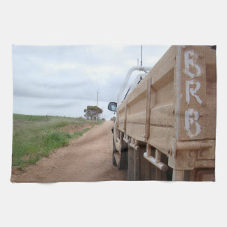 Resa BRB-grus spårar landskap himmelute Kökshandduk