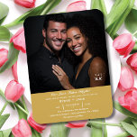 Resa Bröllop Guld Elegant Anpassad Foto Magnet<br><div class="desc">Din kärlek är redo för start, och denna fantastiska reseinspirerade bröllopsinbjudan ser till att varje gäst känner spänningen på din speciella dag från det att den anländer. Anpassa den med ert förlovningsfoto, namn, datum, tid och lokaldetaljer för en unik souvenir som dubblas som en vacker display som era gäster kommer...</div>
