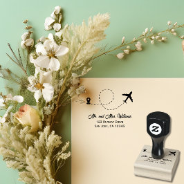 Resa Bröllop två flygplan gör hjärtat modernt Stämpel