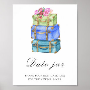 Resa bröllopsdusch - datum natt idéer poster
