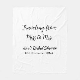 Resa bröllopsduscha lägg till namn datum från frök fleecefilt