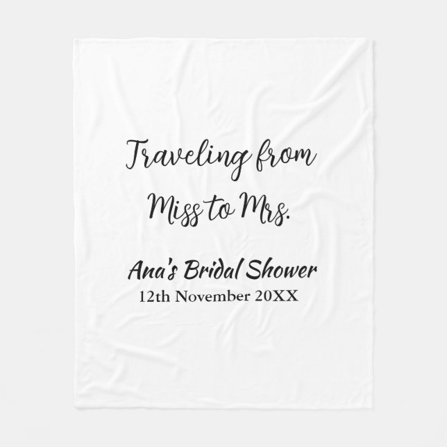 Resa bröllopsduscha lägg till namn datum från frök fleecefilt (Framsidan)