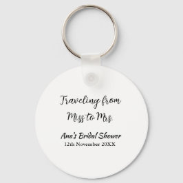 Resa bröllopsduscha lägg till namn datum Fröken ti Nyckelring