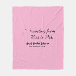 Resa bröllopsduscha lägg till namn datum miss till fleecefilt