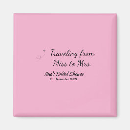 Resa bröllopsduscha lägg till namn datum miss till magnet