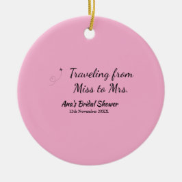 Resa bröllopsfest lägg till namn datum miss till f julgransprydnad keramik