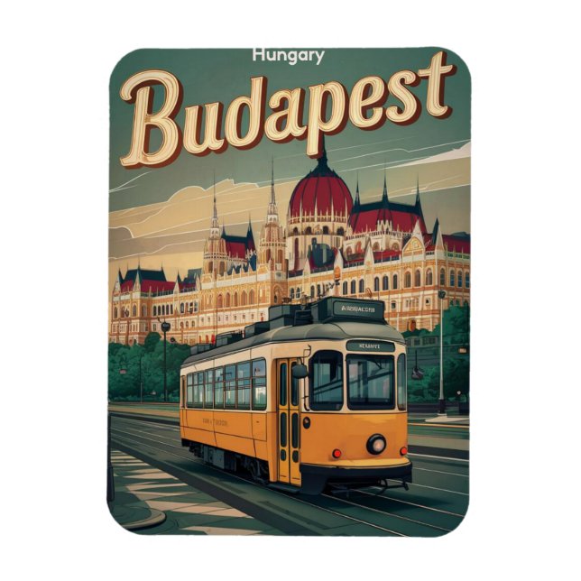 Resa Budapest Ungern vintage hus parlamentet Magnet (Vertikal)