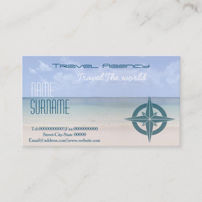 Resa byrån, semesterhyror ..... visitkort (Framsida)