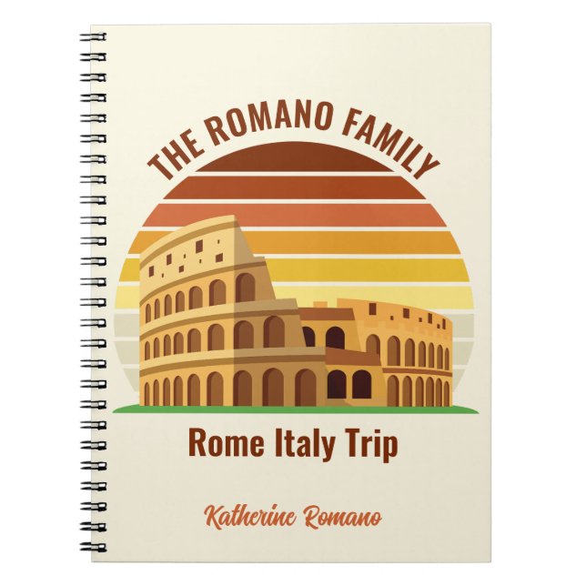 Resa Colosseum Sunset Anpassningsbar, Roms Italien Anteckningsbok (Framsidan)