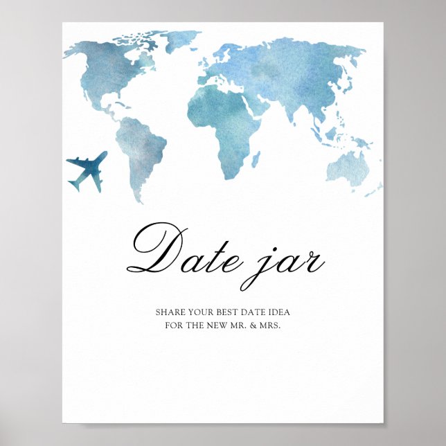 Resa - datum idéer för kväll. Datum burk bröllop Poster (Framsidan)