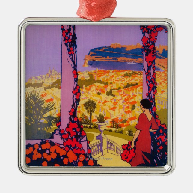 Resa den befordrings- affischen julgransprydnad metall (Framsidan)