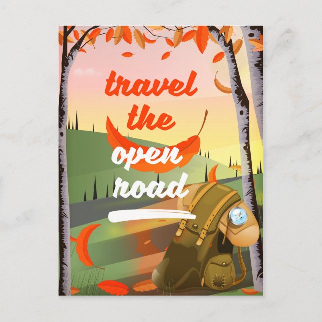 Resa den öppna vägförpackningen vykort (Framsida)