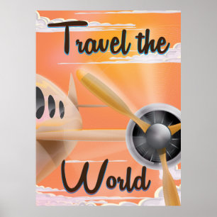 Resa det klassiska flygplanet poster