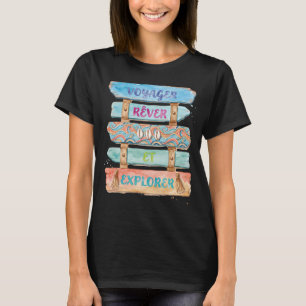 Resa, dröm och utforska: exotisk strand, paradis t shirt