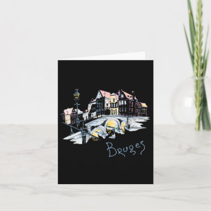 Resa Europa Belgien Brygge Familjesemester Souveni Kort