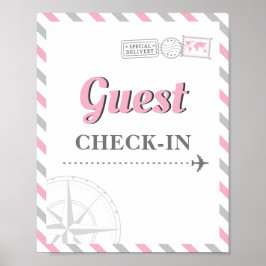 Resa Flygplan Festtema Gäst Check-in Välkommen Poster