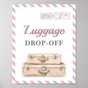 Resa Flygplan Party Bagage Avlämning Present Bord Poster