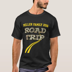 Resa för väg för linjer för gult för t-shirt