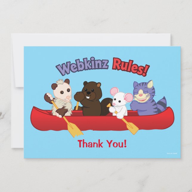 Resa för Webkinz | Webkinz reglerkanot Tack Kort (Framsida)