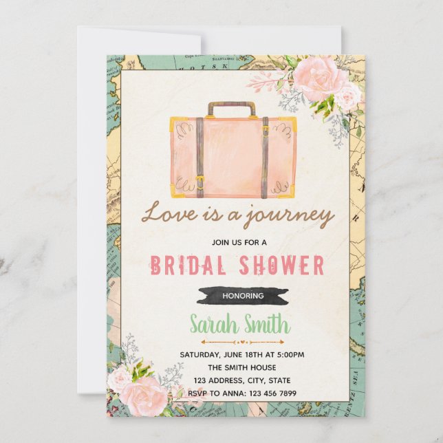 Resa från miss till mrs inbjudan (Framsida)