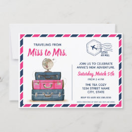 Resa från miss till Mrs Möhippa Postcard Inbjudningar