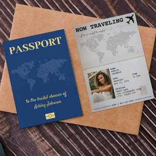 Resa från miss till Mrs Passport Möhippa Inbjudningar