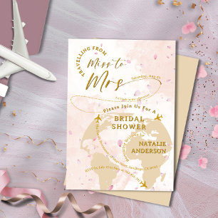 Resa från miss till Mrs Petals Möhippa Inbjudningar