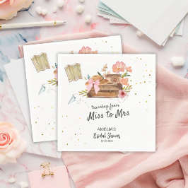 Resa från miss till Mrs vintage möhippa Pappersservett