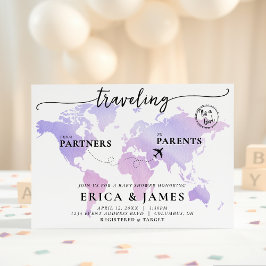 Resa från partners till förälder Karta Baby Shower Inbjudningar