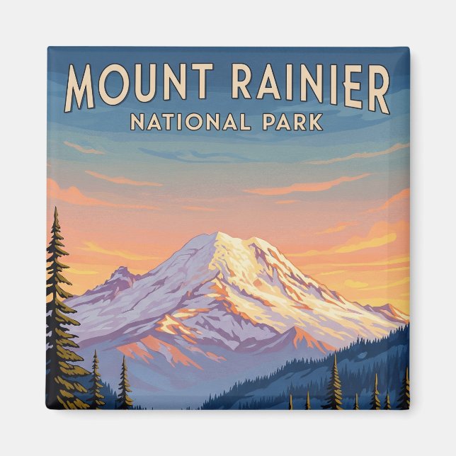 Resa från Rainier National Park Washington Magnet (Framsidan)