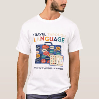 Resa genom språk europeiska språkdagens t-shirt