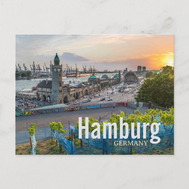 Resa Hamburg Tyskland Naturskön Vykort (Framsida)