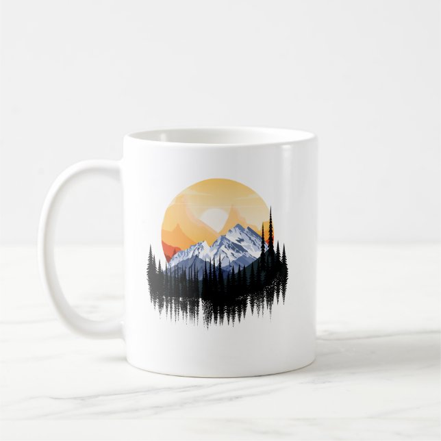 Resa i bergen grafik kaffemugg (Vänster)