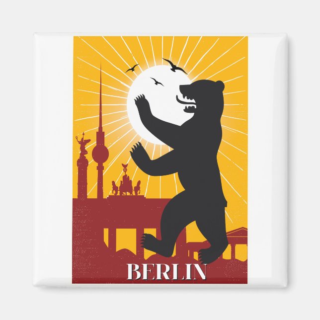 Resa i Berlin vintage affisch Magnet (Framsidan)