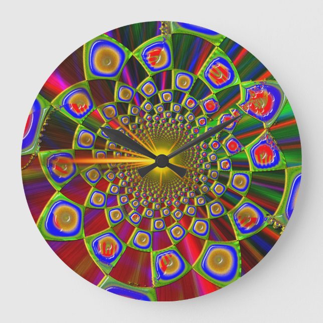 Resa i Psychedelic optik 3D Stor Klocka (Framsida)