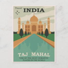 Resa India Taj Mahal /Retro Postcard Vykort