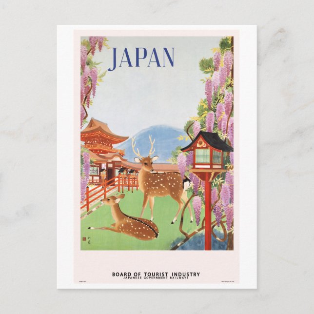 Resa Japan med Tåg Vintage Vykort (Framsida)