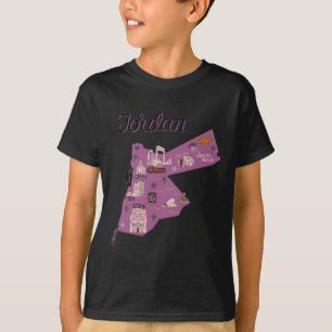 Resa Jordan Karta Amman Petra Döda Havet Familj T- T Shirt