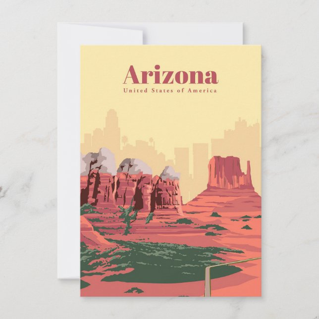 Resa Konst Resa Till Arizona Inbjudningar (Framsida)