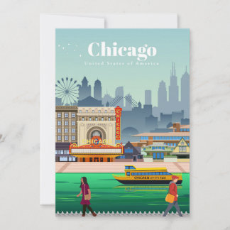 Resa Konst Resa till Chicago Inbjudningar