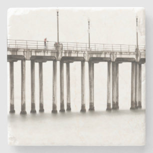Resa längs Huntington-stranden Pier Stenunderlägg