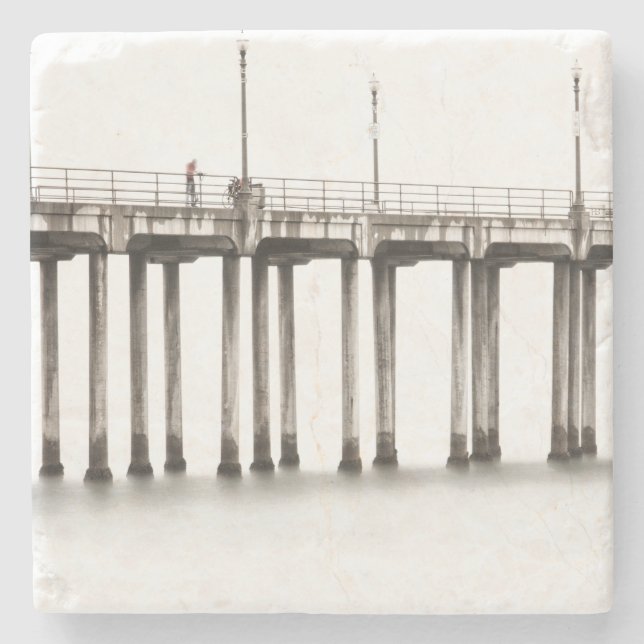 Resa längs Huntington-stranden Pier Stenunderlägg (Framsidan)
