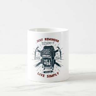 Resa långt och långt kaffemugg