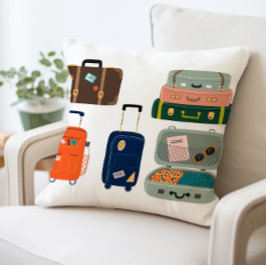 Resa Luggage Cute Suitcase Dekorativ kudde