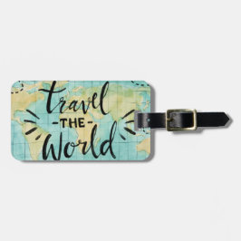 Resa märkren för världsvattenfärgbagage bagagebricka