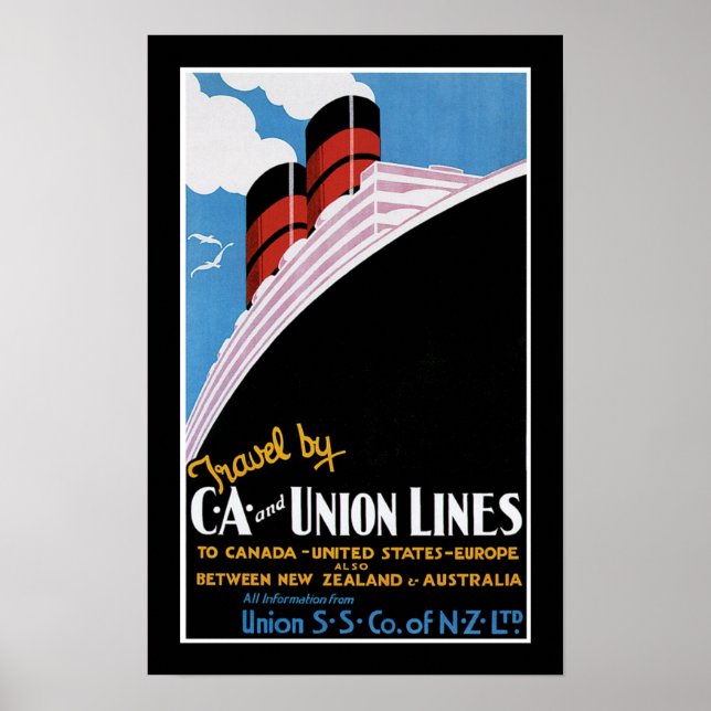 Resa med CA och Union Lines Poster (Framsidan)