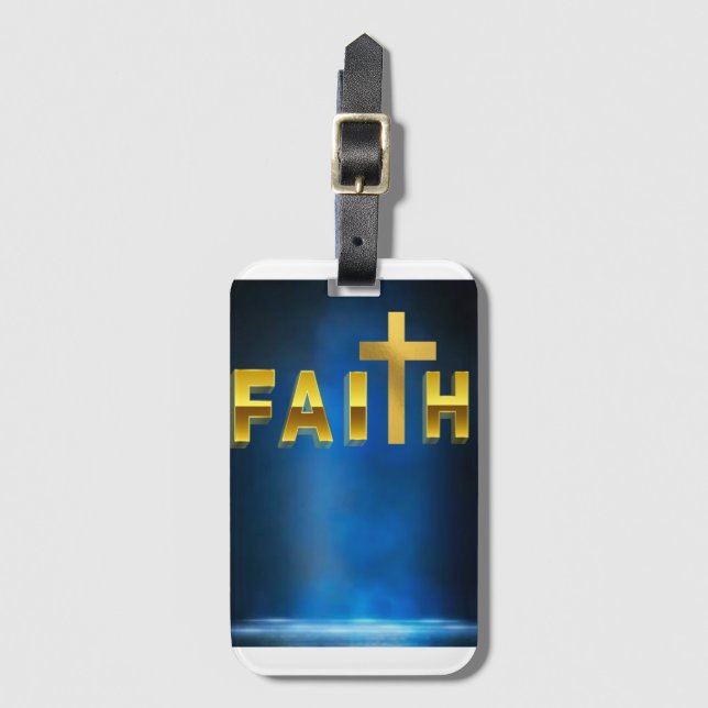 "Resa med förtroende, tillit till Faith." Bagagebricka (Framsida vertikal)