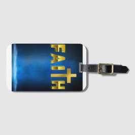 "Resa med förtroende, tillit till Faith." Bagagebricka